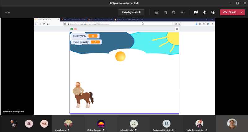 Zrzut ekranu - okno programu Scratch