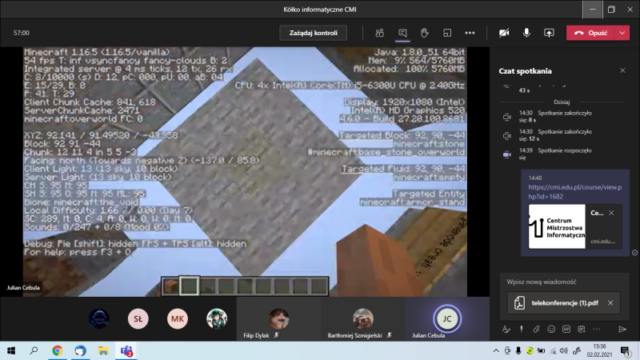 Screen z programu Minecraft