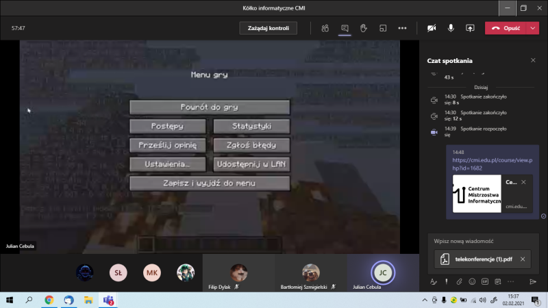 Screen z programu Minecraft