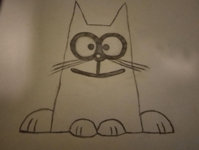 Rysunek linearny kota, kompozycja symetryczna