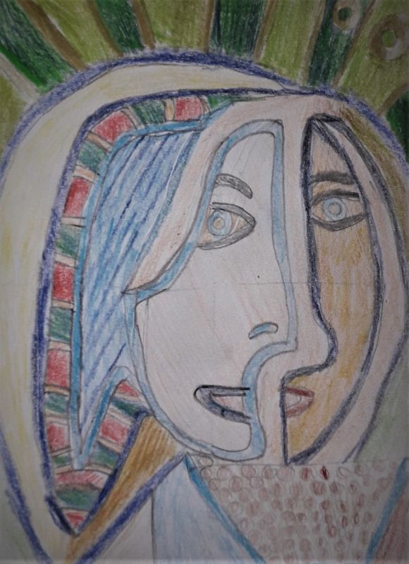 Kopia obrazu. Pablo Picasso, Portret kobiety z błękitnymi włosami
