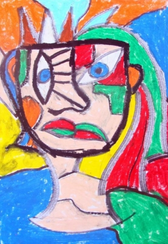 Portret dziewczyny w stylu kubistyczny