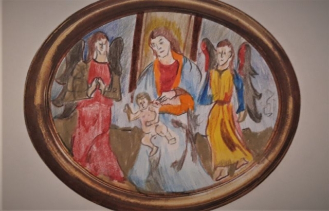 Tondo, realizm w malarstwie, scena religijna. Boże Narodzenie