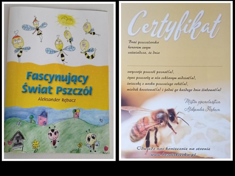 Certyfikat z udziału w warsztatach pszczelarskich