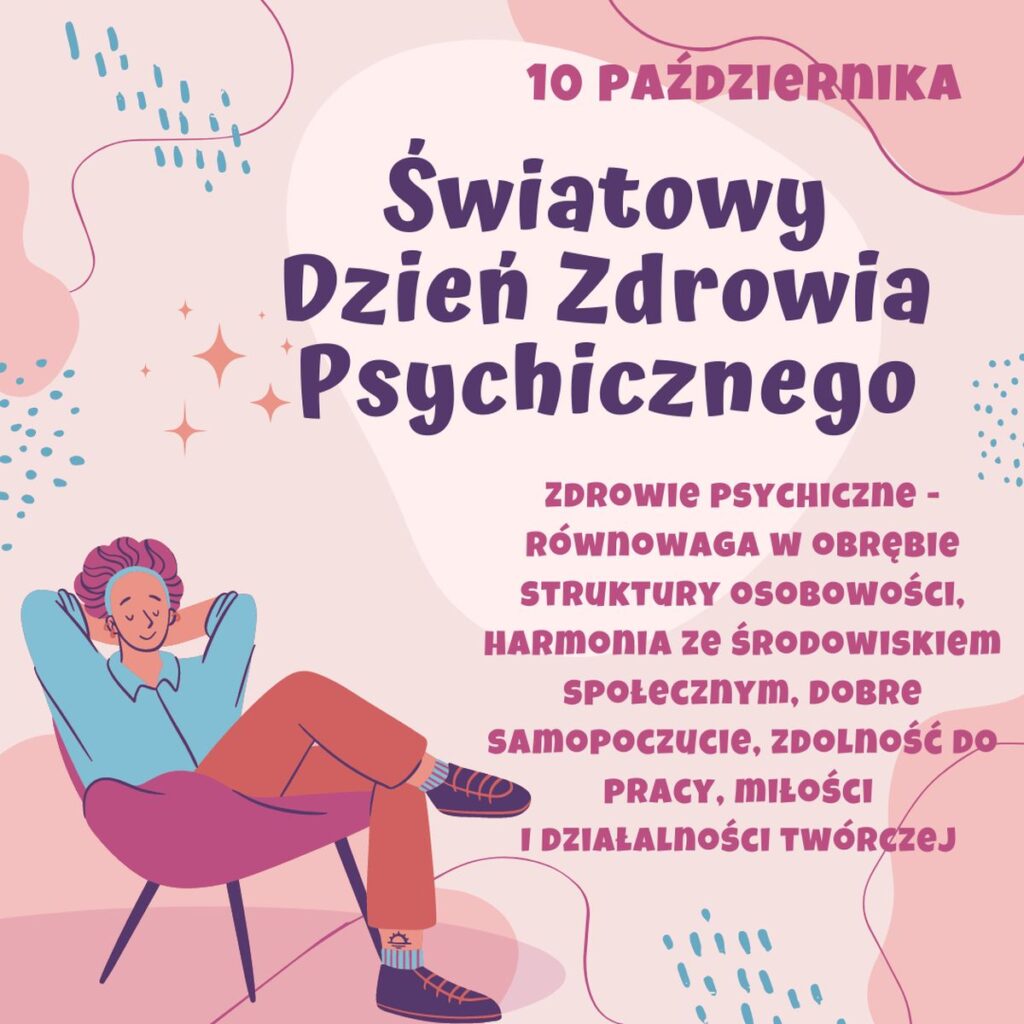 Plakat informujący o Dniu Zdrowia Psychicznego