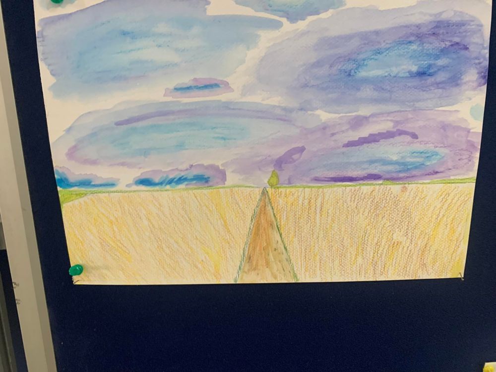 Ilustracja do wiersza droga przez polę