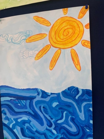 morze i słońce na obrazku